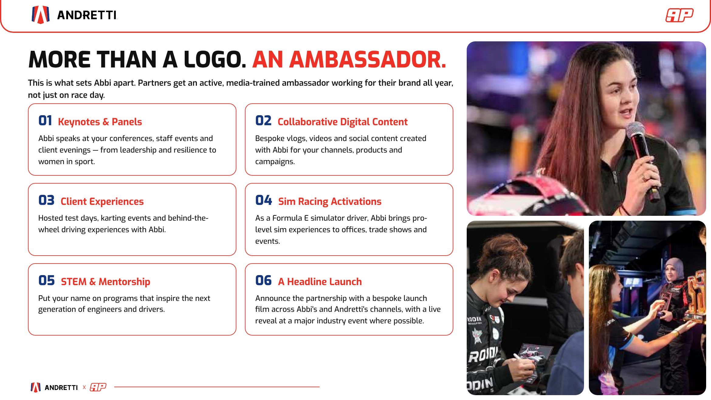 More than a logo, an ambassador: unique partnership assets.